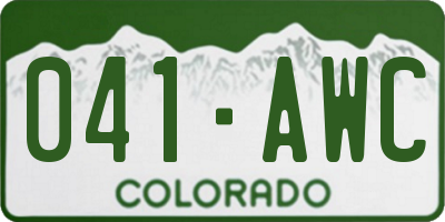 CO license plate 041AWC