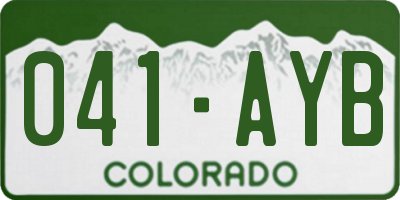 CO license plate 041AYB