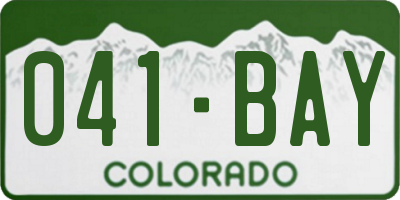 CO license plate 041BAY