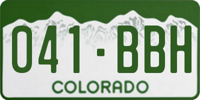 CO license plate 041BBH