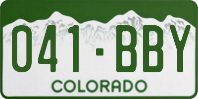 CO license plate 041BBY