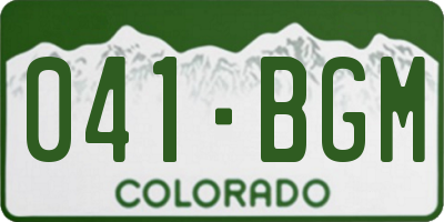 CO license plate 041BGM