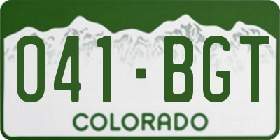 CO license plate 041BGT