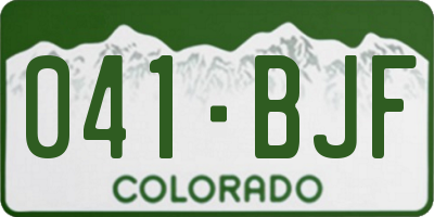 CO license plate 041BJF