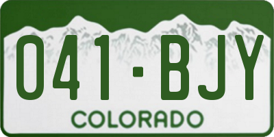 CO license plate 041BJY