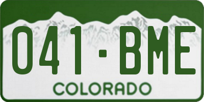 CO license plate 041BME