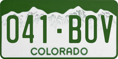 CO license plate 041BOV