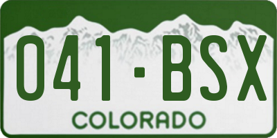 CO license plate 041BSX
