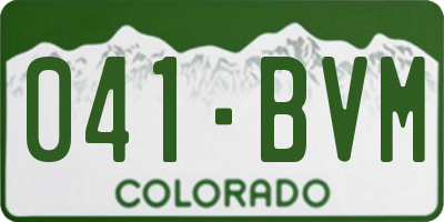 CO license plate 041BVM