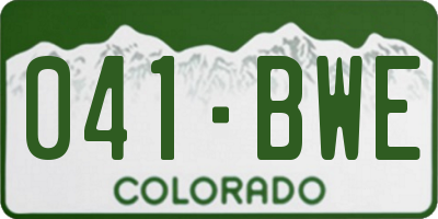 CO license plate 041BWE
