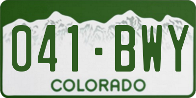 CO license plate 041BWY