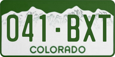 CO license plate 041BXT