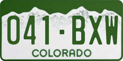 CO license plate 041BXW