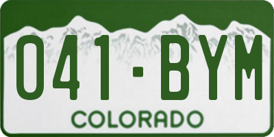 CO license plate 041BYM