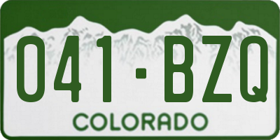 CO license plate 041BZQ