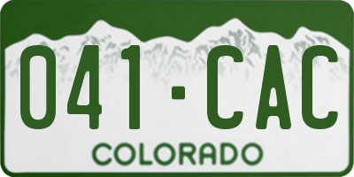 CO license plate 041CAC