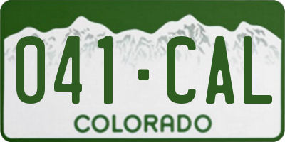 CO license plate 041CAL
