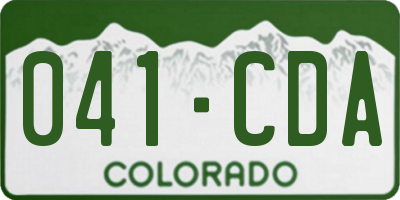 CO license plate 041CDA