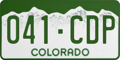 CO license plate 041CDP