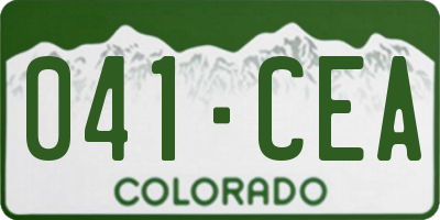 CO license plate 041CEA