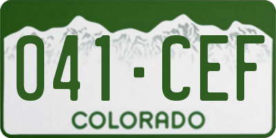 CO license plate 041CEF