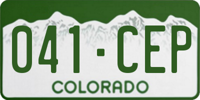 CO license plate 041CEP