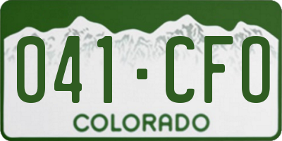 CO license plate 041CFO
