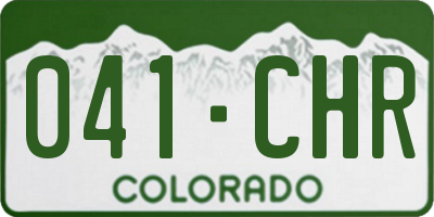 CO license plate 041CHR