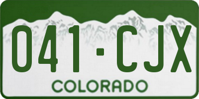 CO license plate 041CJX