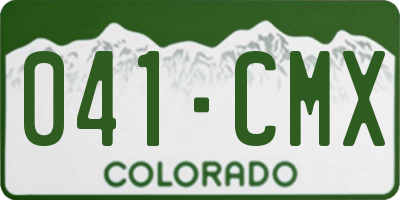 CO license plate 041CMX