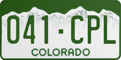 CO license plate 041CPL