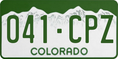 CO license plate 041CPZ