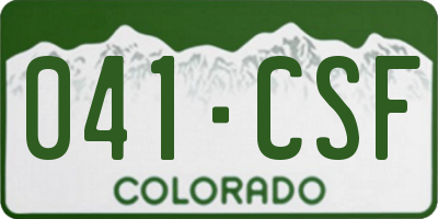 CO license plate 041CSF