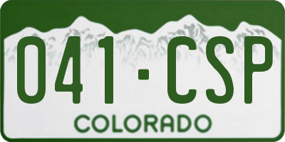 CO license plate 041CSP