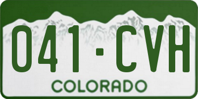 CO license plate 041CVH