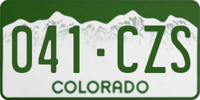 CO license plate 041CZS