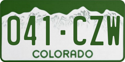 CO license plate 041CZW