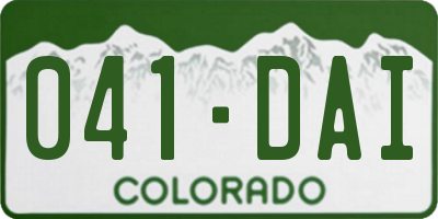 CO license plate 041DAI