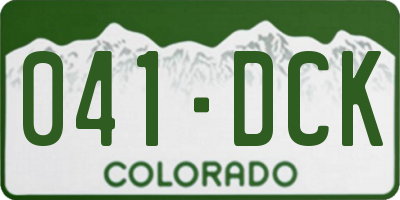 CO license plate 041DCK