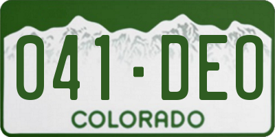 CO license plate 041DEO