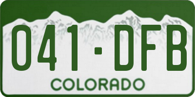 CO license plate 041DFB