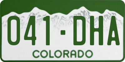 CO license plate 041DHA