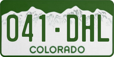 CO license plate 041DHL