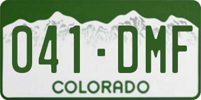 CO license plate 041DMF
