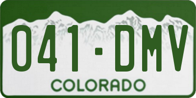 CO license plate 041DMV