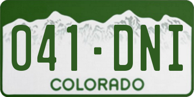 CO license plate 041DNI