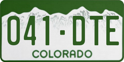 CO license plate 041DTE