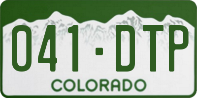 CO license plate 041DTP