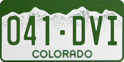 CO license plate 041DVI