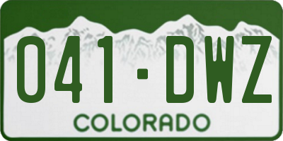 CO license plate 041DWZ